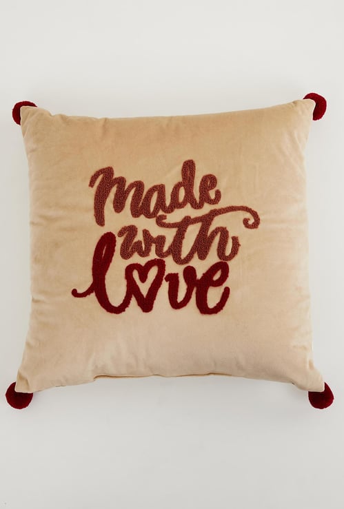 Lark Gtl Appliqued Velvet Filled Cushion - 40 x 40 cm