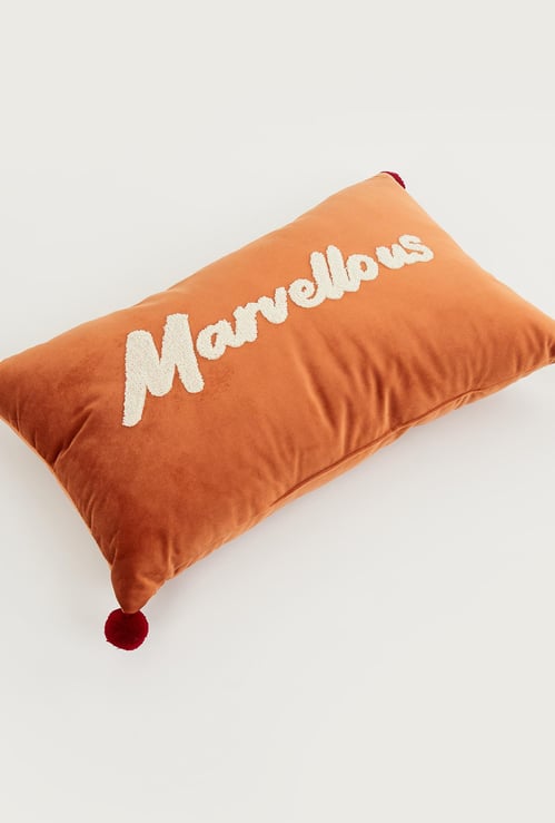 Lark Gtl Appliqued Velvet Filled Cushion - 30 x 50 cm