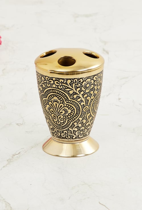 Raja Rani Imperial Textured Metal Toothbrush Holder