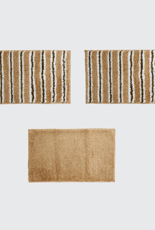 Harbour Striped Microfibre Bathmat - Set of 3 - 30 x 50 cm