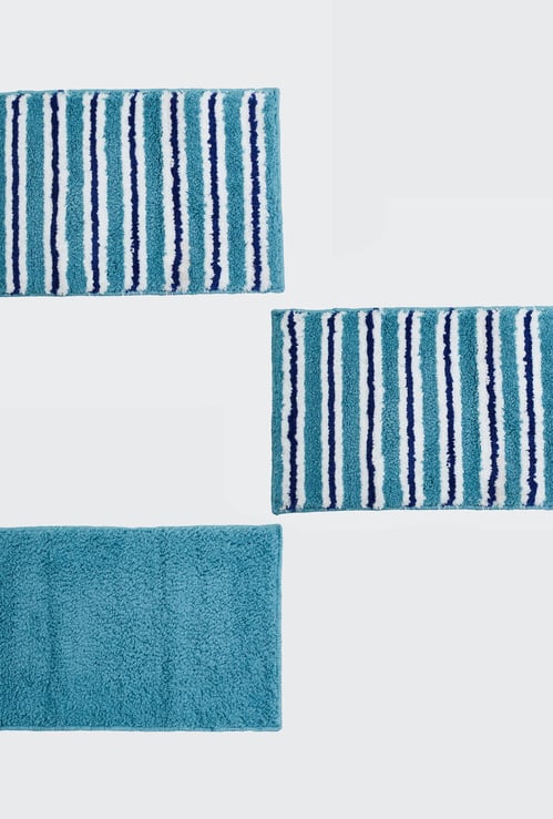 Harbour Striped Microfiber Bathmat - Set of 3 - 30 x 50 cm