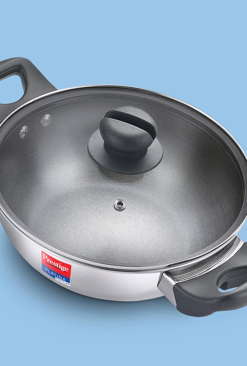 PRESTIGE Platina Pop Cookware Kadai with Lid - 1.4 L
