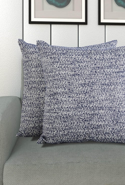 Ebony Slub Yarn-Dyed Textured Filled Cushion - Set of 2 - 45 x 45 cm