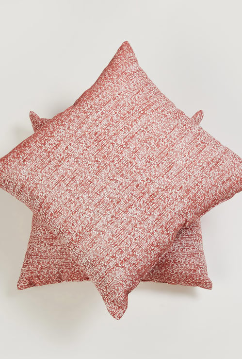 Ebony Slub Textured Yarn-Dyed Filled Cushion - Set of 2 - 45 x 45 cm