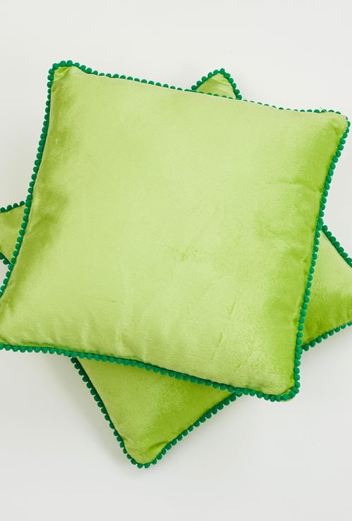Corsica Pom-Pom Bordered Filled Cushion - Set of 2 - 30 x 30 cm