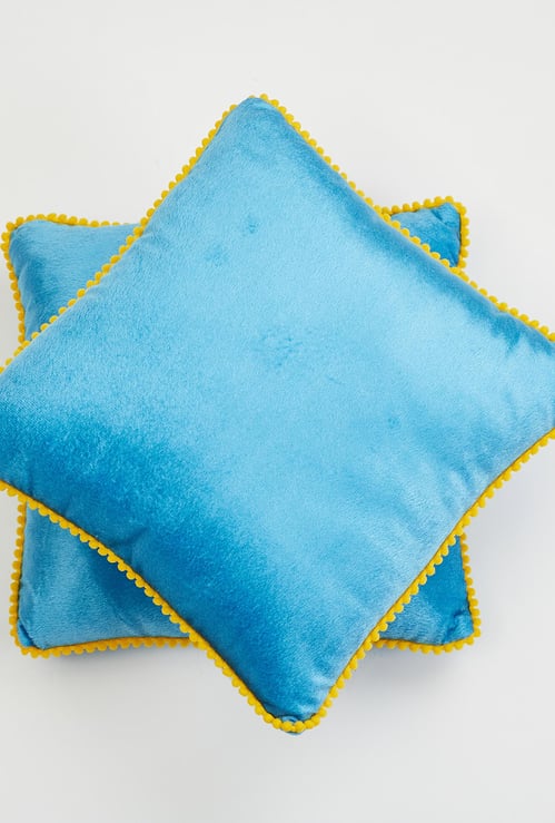 Corsica Pom-Pom Bordered Filled Cushion - Set of 2 - 30 x 30 cm