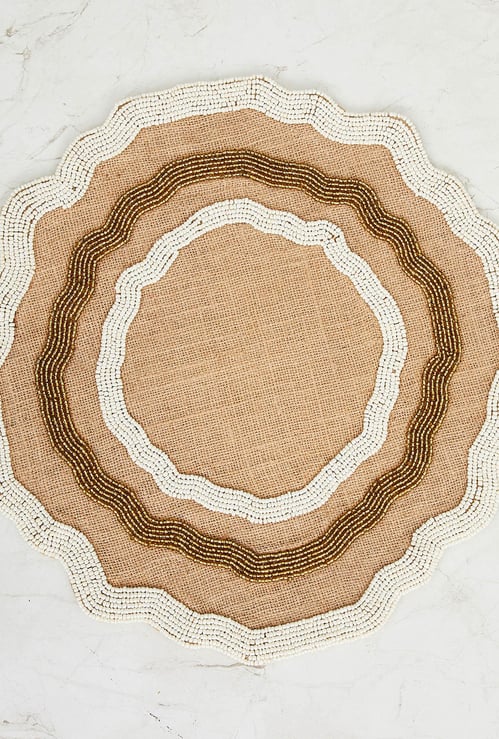 Cinder Treasure Beaded Round Placemat