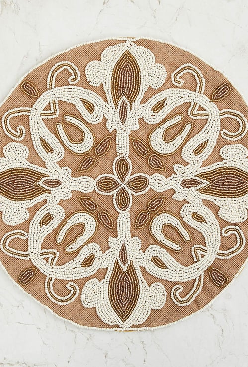 Cinder Treasure Beaded Round Placemat - 38 cm