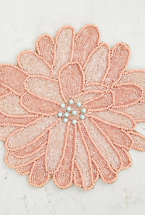 Mandarin Beaded Round Trivet - 20 cm