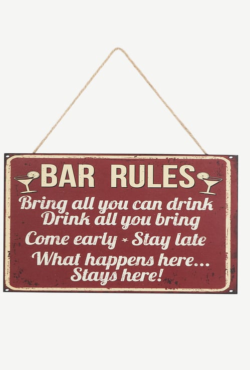Garnet Quote on Bar Rules Picture Frame - 15 x 25 cm