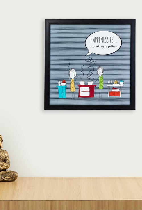 Happiness Is Cooking Together Picture Frame - 35 x 35 cm