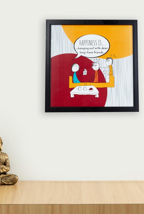 Happiness Is Hanging Out With Friends Picture Frame - 35 x 35 cm
