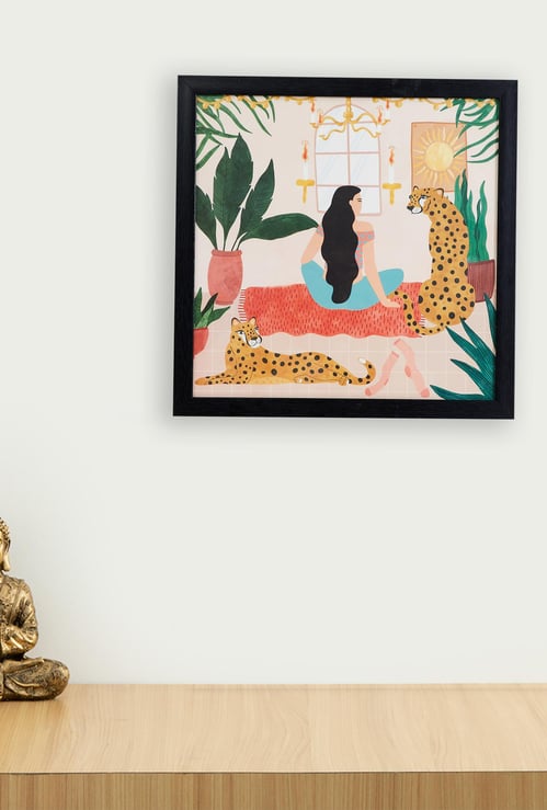Wemp Lady with Tiger Picture Frame - 35 x 35 cm