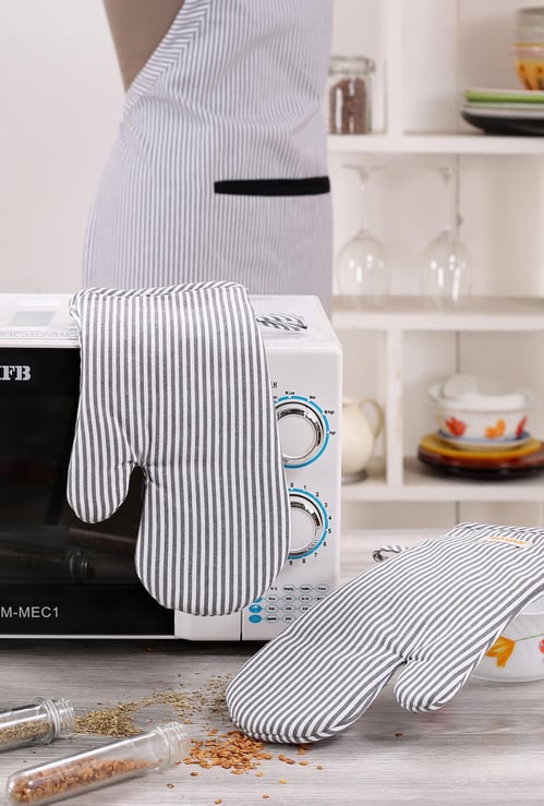 MASPA Ticking Stripe Oven Mitts - Set of 2