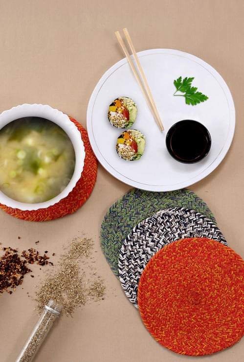 MASPAR Braided Round Hot Pad - Set of 2 - 20 cm