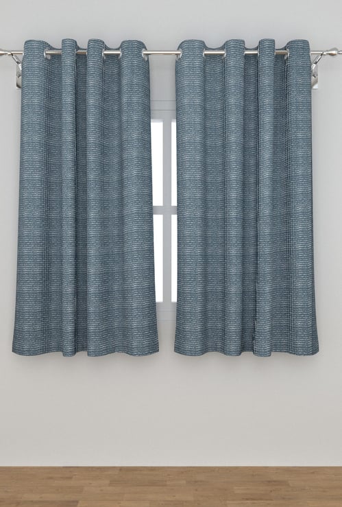 Slate Jacquard Textured Window Curtain Pair - 110 x 160 cm