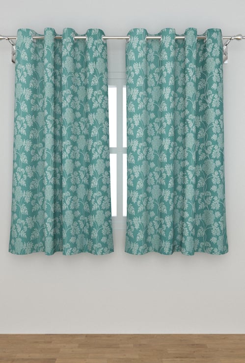 Blue Radiance Jacquard Window Curtain Pair - 110 x 160 cm