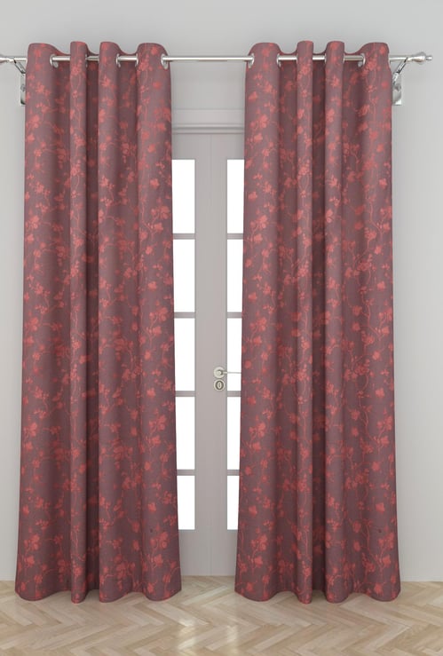 Grey Radiance Jacquard Door Curtain Pair - 110 x 225 cm