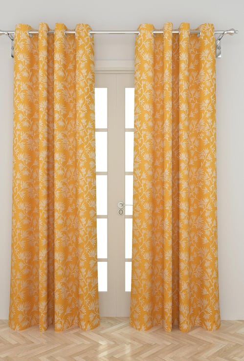 Medley Jacquard Door Curtain with Chrome Eyelets -Set of 2 -110 x 225 cm