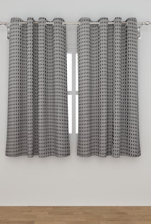 Medley Home Spun Jacquard Window Curtain with Eyelets - Set of 2 - 110 x 160 cm