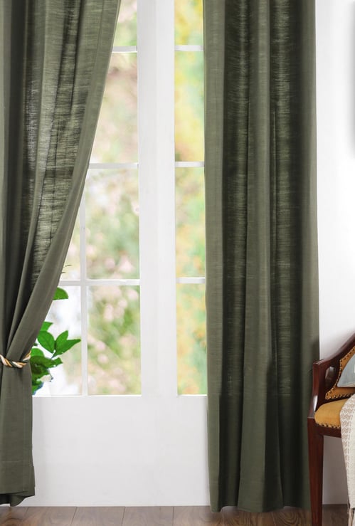 MASPAR Tussah Silk  Semi-Sheer Window Curtain Pair - 96 x 152 cm