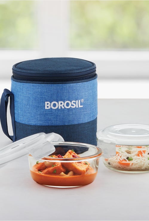 Borosil 3-Pc. Lunch Box Set with Bag- 400ml