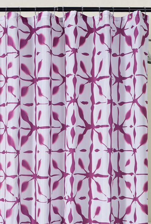 DECO WINDOW Printed Waterproof Shower Curtain with Hooks - 180 x 180 cm