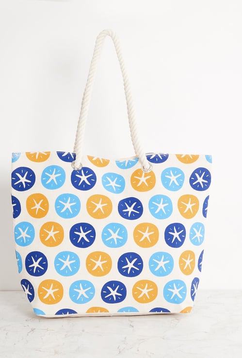 Corsica Printed Cotton Shopping Tote Bag