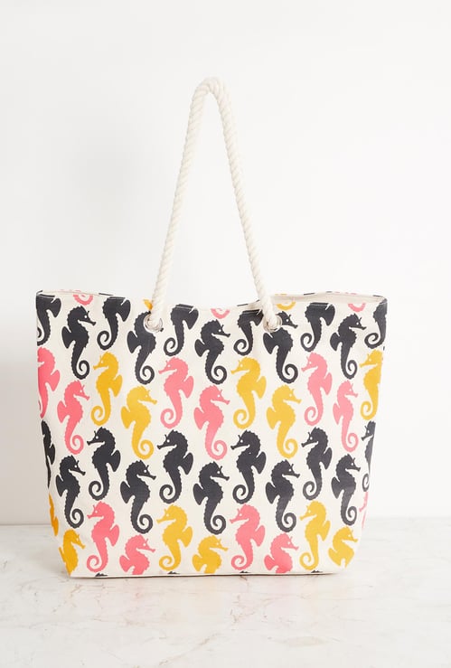 Corsica Printed Cotton Shopping Tote Bag