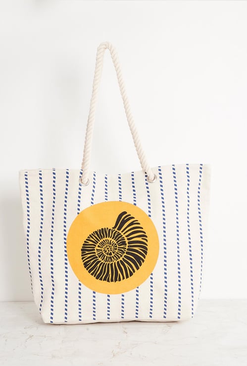 Corsica Printed Cotton Shopping Tote Bag