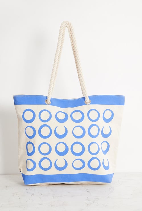 Corsica Printed Cotton Shopping Tote Bag