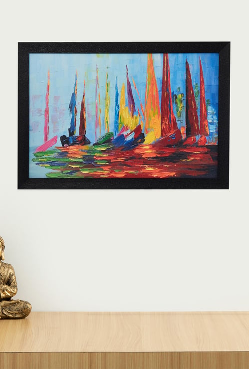 Corsica Boats in Harbour Picture Frame -  35 x 50 cm