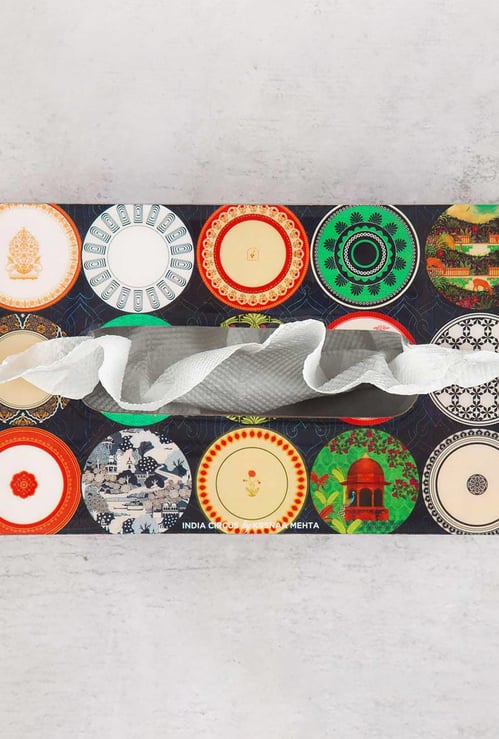 INDIA CIRCUS Platter Portrayal Tissue Box Holder