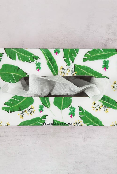 INDIA CIRCUS Banana Leaves Tissue Box Holder