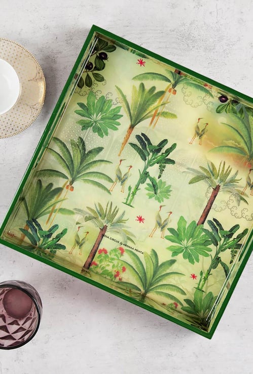 INDIA CIRCUS Heron's Garden Square Tray