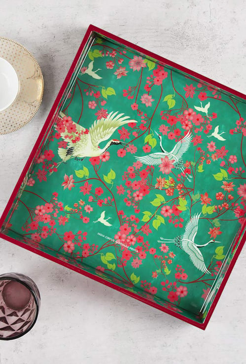 INDIA CIRCUS Flight of Cranes Square Tray