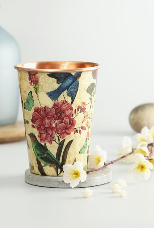INDIA CIRCUS Printed Bird Land Copper Tumbler