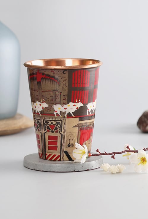 INDIA CIRCUS Printed Doors Of Mystical Wonder Small Copper Tumbler