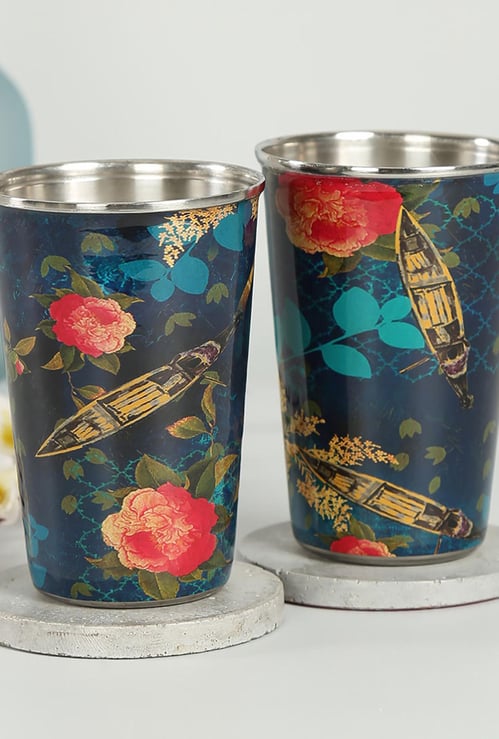INDIA CIRCUS Floral Lake Inception Tumbler - Set of 2