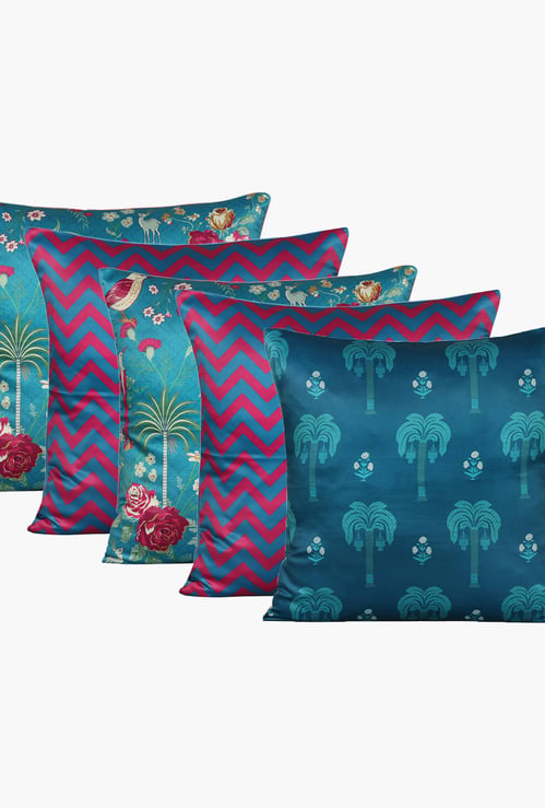 INDIA CIRCUS Printed Cushion Cover - Set of 5 - 40.64 x 40.64 cm