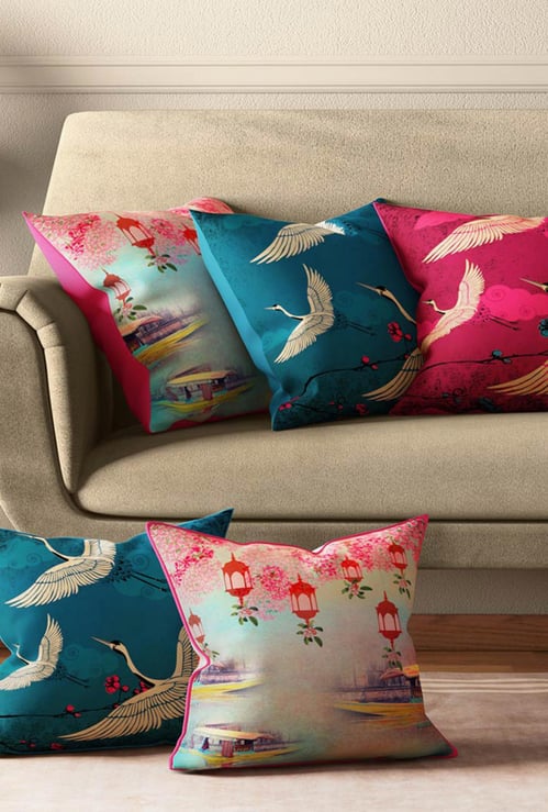 INDIA CIRCUS Printed Cushion Cover - Set of 5 - 40.64 x 40.64 cm