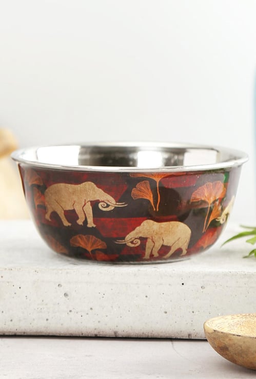 INDIA CIRCUS Printed Gallant Tusker Steel Katori