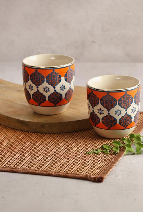 INDIA CIRCUS Printed Floral Hypnosis Chai Kulhad- 2Pcs