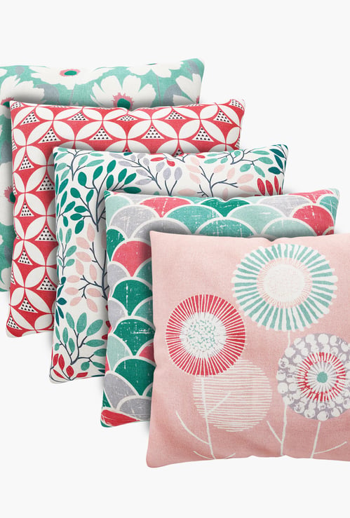 Everyday Essentials Digital Print Cushion Cover - Set of 5- 40 x 40 cm