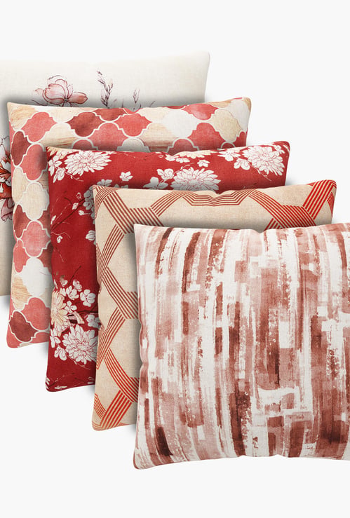 Everyday Essentials Digital Print Cushion Cover - Set of 5- 40 x 40 cm