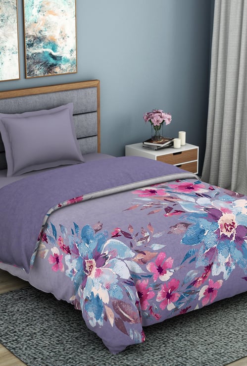 SPACES Organic Cotton Floral Printed Single Bed Quilt - 150 x 218 cm