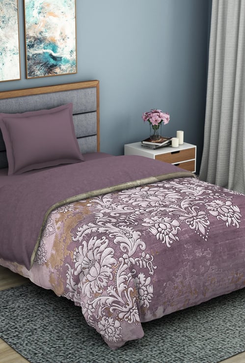 SPACES Organic Cotton Floral Printed Single Bed Quilt - 150 x 218 cm