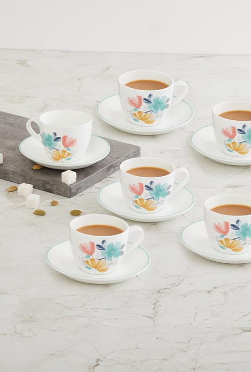 Mandarin Quite Nature Cup And Saucer - Set Of 6