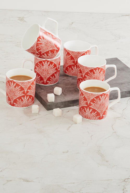 Mandarin Homespun Coffee Mugs - Set Of 6