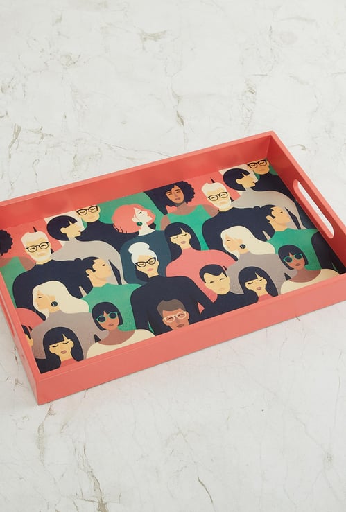 Women Empowerment Wooden Digital Printed Rectangular Tray